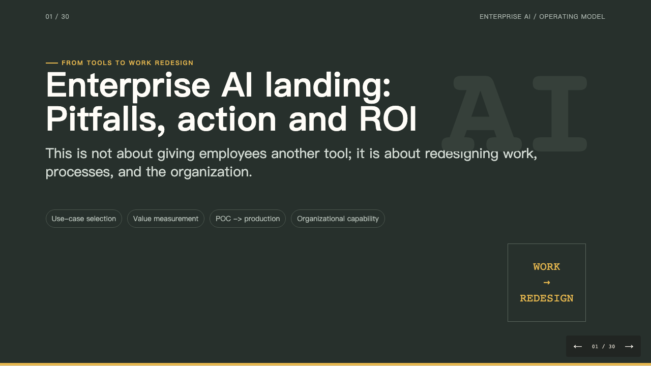 Enterprise AI Presentation cover slide